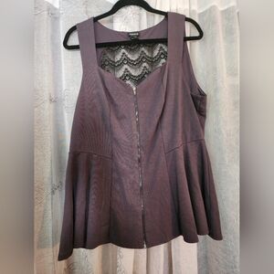 Gray Zip Up Tank Top